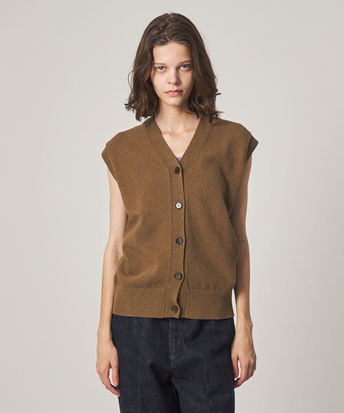 Steven Alan（スティーブンアラン）の「＜Steven Alan＞コットン ナイロン Vネック ベスト（ベスト・レディース・オリーブ/ブラック/ナチュラル・FREE）」の9枚目の写真