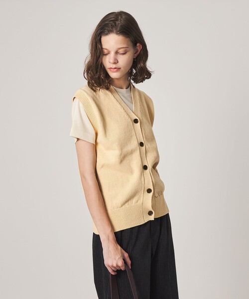 Steven Alan（スティーブンアラン）の「＜Steven Alan＞コットン ナイロン Vネック ベスト（ベスト・レディース・オリーブ/ブラック/ナチュラル・FREE）」の15枚目の写真