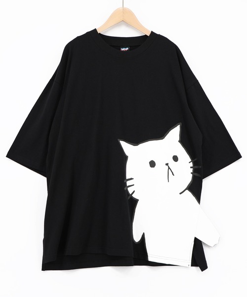 ScoLar Parity（スカラーパリティ）の「362131：おててつなぎ ネコorラビルTシャツ（Tシャツ/カットソー・レディース・チャコールグレー/ブラック/オフホワイト/パープル・M）」の13枚目の写真