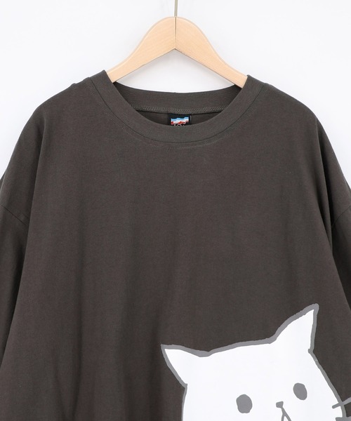 ScoLar Parity（スカラーパリティ）の「362131：おててつなぎ ネコorラビルTシャツ（Tシャツ/カットソー・レディース・チャコールグレー/ブラック/オフホワイト/パープル・M）」の16枚目の写真