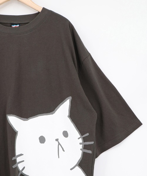 ScoLar Parity（スカラーパリティ）の「362131：おててつなぎ ネコorラビルTシャツ（Tシャツ/カットソー・レディース・チャコールグレー/ブラック/オフホワイト/パープル・M）」の17枚目の写真
