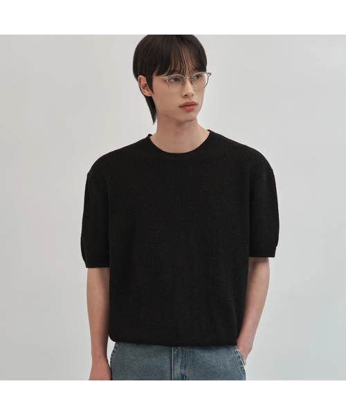 Eigion Semi-Overfit Round Neck — футболка с коротким рукавом [Black]