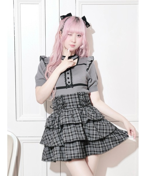 NOEMIE(ノエミー)の「ダブルレースアップティアードスカート(スカート・レディース・ダークグレー/B/A/ブラック・S/M)」の3枚目の写真