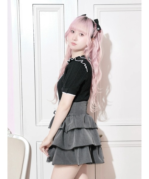 NOEMIE(ノエミー)の「ダブルレースアップティアードスカート(スカート・レディース・ダークグレー/B/A/ブラック・S/M)」の6枚目の写真