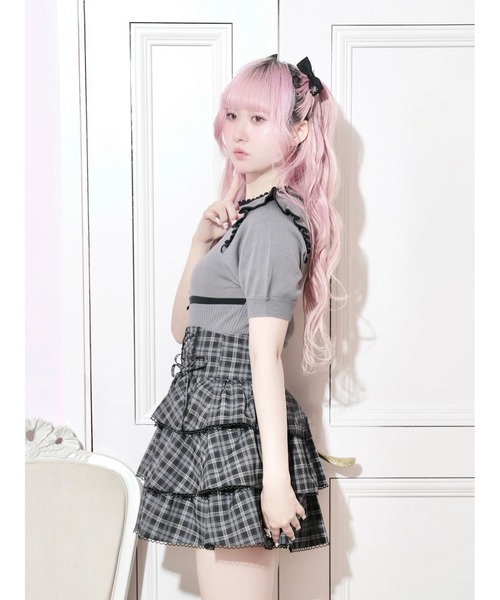 NOEMIE(ノエミー)の「ダブルレースアップティアードスカート(スカート・レディース・ダークグレー/B/A/ブラック・S/M)」の12枚目の写真