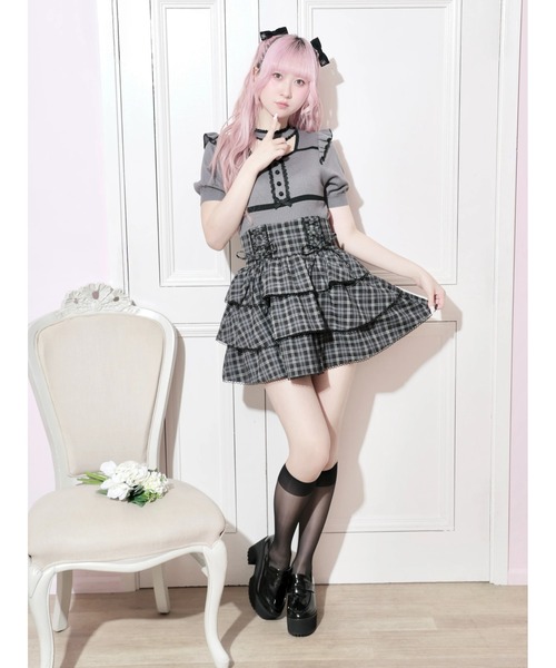 NOEMIE(ノエミー)の「ダブルレースアップティアードスカート(スカート・レディース・ダークグレー/B/A/ブラック・S/M)」の14枚目の写真