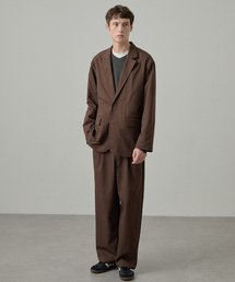 EASENCE（イーズエンス）の「【EASENCE】ドライツイル ストレッチ セットアップ テーラードジャケット&ワイドパンツ   UVカット（セットアップ）」
