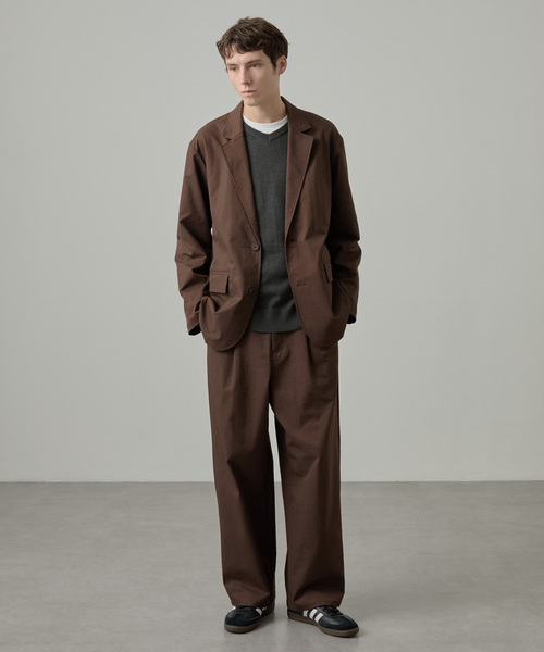 EASENCE(イーズエンス)の「【EASENCE】ドライツイル ストレッチ セットアップ テーラードジャケット&ワイドパンツ / UVカット(セットアップ・メンズ・ダークブラウン/モカ/ダークネイビー/スミクロ・L/XL/M/S)」の17枚目の写真