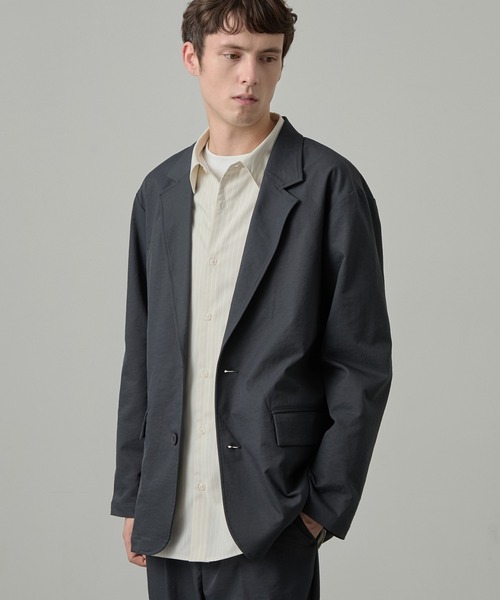 EASENCE(イーズエンス)の「【EASENCE】ドライツイル ストレッチ セットアップ テーラードジャケット&ワイドパンツ / UVカット(セットアップ・メンズ・ダークブラウン/モカ/ダークネイビー/スミクロ・L/XL/M/S)」の6枚目の写真