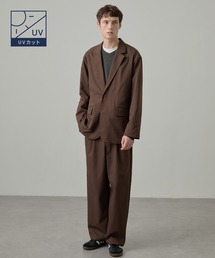 EASENCE（イーズエンス）の「【EASENCE】ドライツイル ストレッチ セットアップ テーラードジャケット&ワイドパンツ   UVカット（セットアップ）」