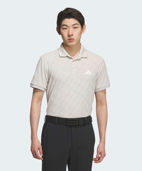 adidas(アディダス)の「ジャカード 半袖ポロ【adidas Golf/アディダスゴルフ】(ポロシャツ・メンズ・グレー・SMALL/MEDIUM/LARGE/X-LARGE/XX-LARGE/3XL)」の1枚目の写真