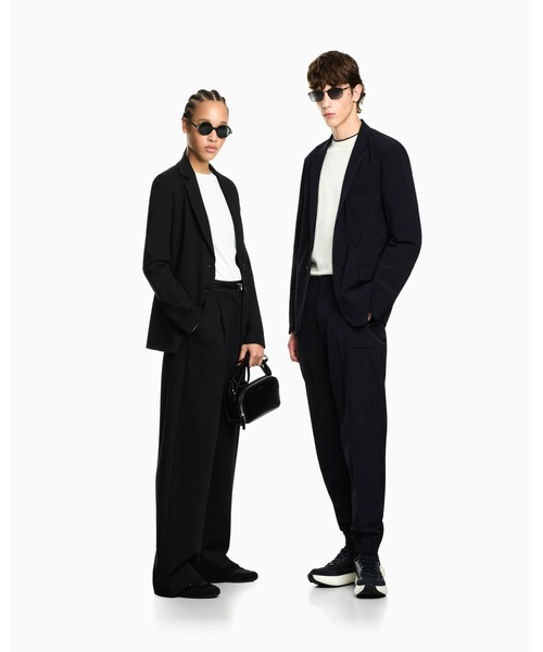 EMPORIO ARMANI（エンポリオアルマーニ）の「【エンポリオ アルマーニ】ハイウエストワイドパンツ Travel Essential（スラックス・レディース・ブラック・LARGE/MEDIUM/SMALL）」の2枚目の写真