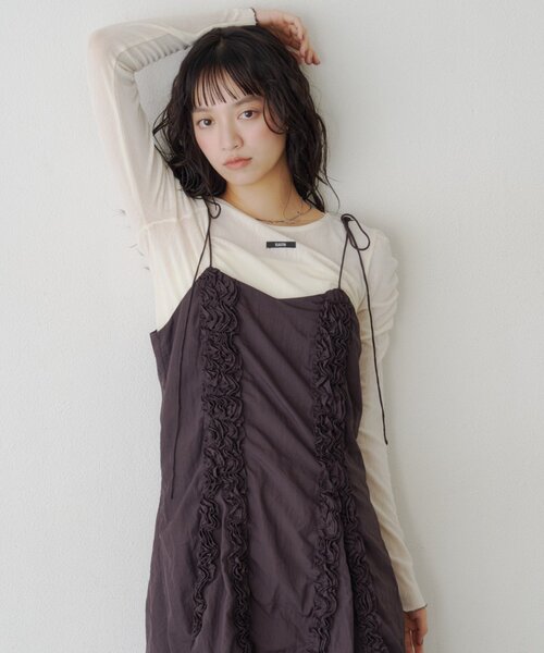 Kastane(カスタネ)の「ニュアンスブルームトップス(Tシャツ/カットソー・レディース・アイボリー/ホワイト系その他/グレー/ブラウン/ブラック・FREE)」の8枚目の写真