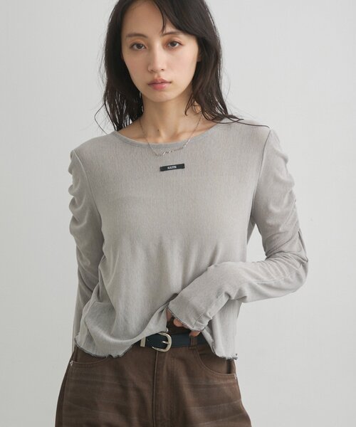 Kastane(カスタネ)の「ニュアンスブルームトップス(Tシャツ/カットソー・レディース・アイボリー/ホワイト系その他/グレー/ブラウン/ブラック・FREE)」の14枚目の写真