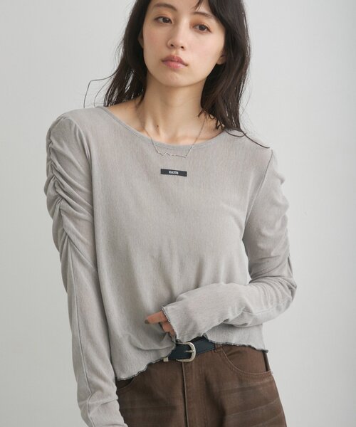 Kastane(カスタネ)の「ニュアンスブルームトップス(Tシャツ/カットソー・レディース・アイボリー/ホワイト系その他/グレー/ブラウン/ブラック・FREE)」の16枚目の写真