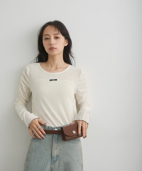 Kastane(カスタネ)の「ニュアンスブルームトップス(Tシャツ/カットソー・レディース・アイボリー/ホワイト系その他/グレー/ブラウン/ブラック・FREE)」の19枚目の写真
