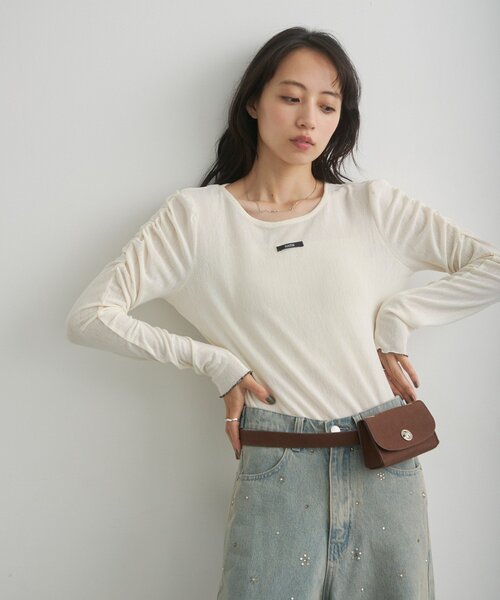 Kastane(カスタネ)の「ニュアンスブルームトップス(Tシャツ/カットソー・レディース・アイボリー/ホワイト系その他/グレー/ブラウン/ブラック・FREE)」の20枚目の写真