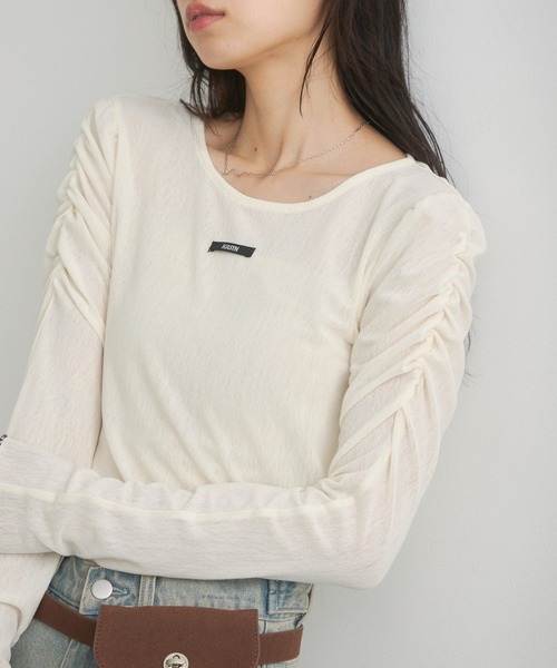 Kastane(カスタネ)の「ニュアンスブルームトップス(Tシャツ/カットソー・レディース・アイボリー/ホワイト系その他/グレー/ブラウン/ブラック・FREE)」の7枚目の写真