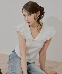レースデザインビックカラーT