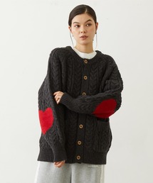 MILKFED.（ミルクフェド）の「HEART ELBOW CABLE KNIT CARDIGAN（カーディガン/ボレロ）」