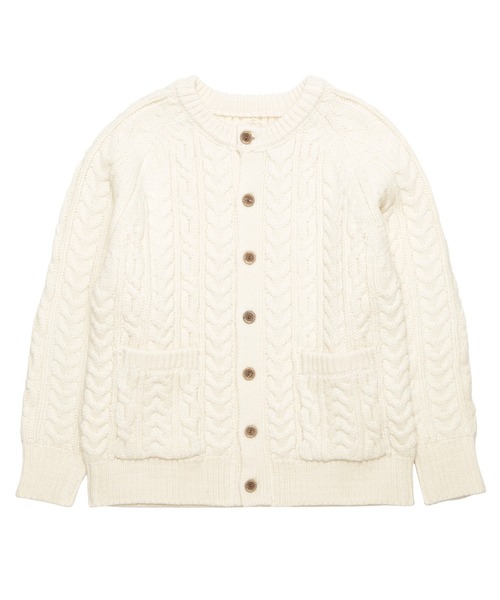 MILKFED.(ミルクフェド)の「HEART ELBOW CABLE KNIT CARDIGAN(カーディガン/ボレロ・レディース・オフホワイト/アッシュ/チャコール・ONE SIZE)」の21枚目の写真