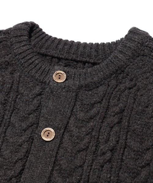 MILKFED.(ミルクフェド)の「HEART ELBOW CABLE KNIT CARDIGAN(カーディガン/ボレロ・レディース・オフホワイト/アッシュ/チャコール・ONE SIZE)」の15枚目の写真