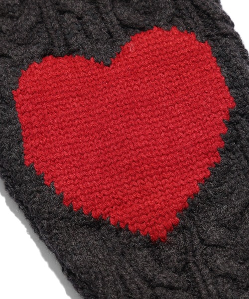 MILKFED.(ミルクフェド)の「HEART ELBOW CABLE KNIT CARDIGAN(カーディガン/ボレロ・レディース・オフホワイト/アッシュ/チャコール・ONE SIZE)」の5枚目の写真