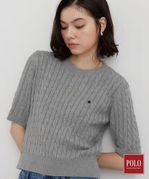 POLO BCS/ケーブル5分袖ニット