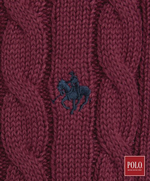 POLO BCS(ポロ ビーシーエス)の「POLO BCS/ケーブル5分袖ニット(ニット/セーター・レディース・ボルドー/ブラック/グレー・13/12)」の9枚目の写真