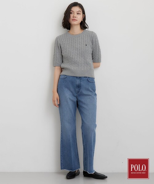 POLO BCS(ポロ ビーシーエス)の「POLO BCS/ケーブル5分袖ニット(ニット/セーター・レディース・ボルドー/ブラック/グレー・13/12)」の12枚目の写真