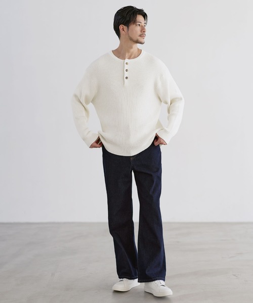 LIL VENDARS(リルヴェンダース)の「Buyer's Select / リブ編みヘンリーネックコットンニット(ニット/セーター・メンズ・ネイビー/グレー/ブラウン/ブラック/チャコール/ホワイト/モカ・S/M/L/XL)」の19枚目の写真
