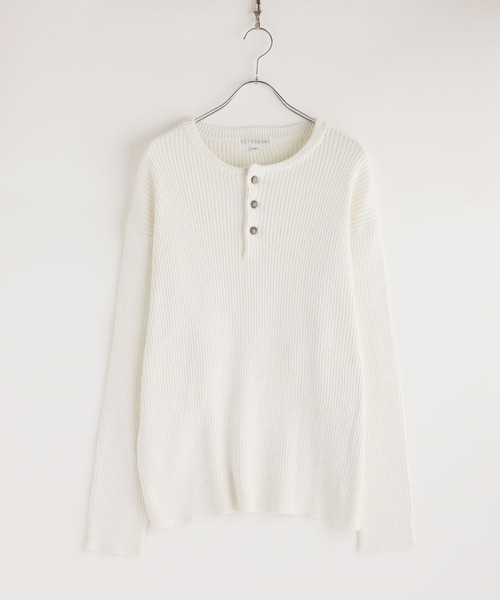 LIL VENDARS(リルヴェンダース)の「Buyer's Select / リブ編みヘンリーネックコットンニット(ニット/セーター・メンズ・ネイビー/グレー/ブラウン/ブラック/チャコール/ホワイト/モカ・S/M/L/XL)」の21枚目の写真