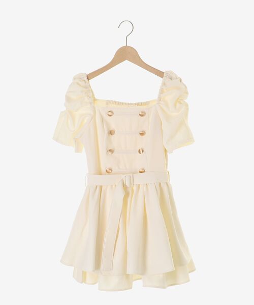 MAJESTIC LEGON（マジェスティックレゴン）の「ナポレオンデザインミニワンピース（ワンピース・レディース・グレー/アイボリー・MEDIUM）」の10枚目の写真