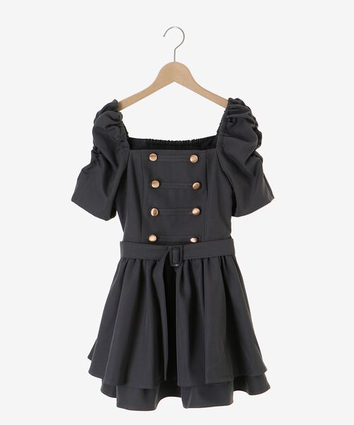 MAJESTIC LEGON（マジェスティックレゴン）の「ナポレオンデザインミニワンピース（ワンピース・レディース・グレー/アイボリー・MEDIUM）」の11枚目の写真