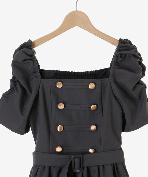 MAJESTIC LEGON（マジェスティックレゴン）の「ナポレオンデザインミニワンピース（ワンピース・レディース・グレー/アイボリー・MEDIUM）」の13枚目の写真