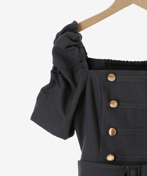 MAJESTIC LEGON（マジェスティックレゴン）の「ナポレオンデザインミニワンピース（ワンピース・レディース・グレー/アイボリー・MEDIUM）」の14枚目の写真