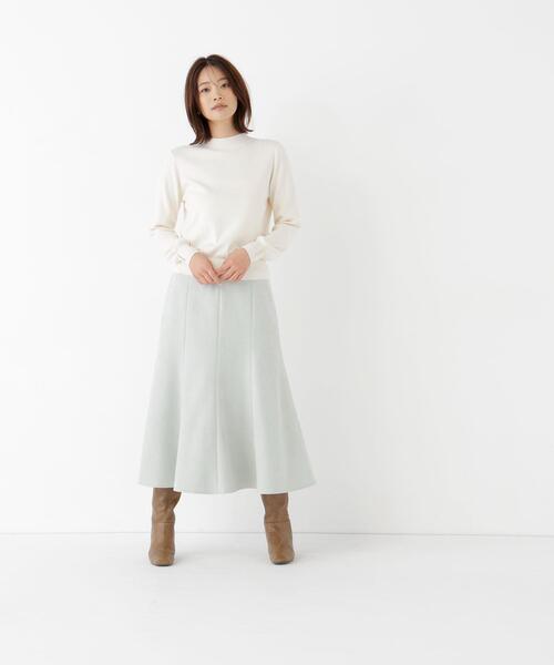 NATURAL BEAUTY BASIC(ナチュラルビューティーベーシック)の「総針ベーシックシリーズ長袖 ハイネックニット(ニット/セーター・レディース・チャコールグレー/ブルー/オフホワイト/バーガンディー・FREE)」の5枚目の写真