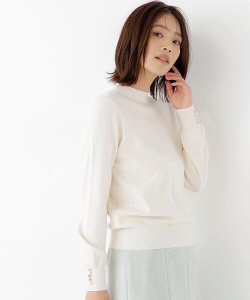 NATURAL BEAUTY BASIC(ナチュラルビューティーベーシック)の「総針ベーシックシリーズ長袖 ハイネックニット(ニット/セーター・レディース・チャコールグレー/ブルー/オフホワイト/バーガンディー・FREE)」の6枚目の写真