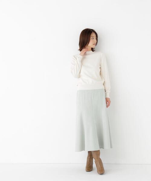 NATURAL BEAUTY BASIC(ナチュラルビューティーベーシック)の「総針ベーシックシリーズ長袖 ハイネックニット(ニット/セーター・レディース・チャコールグレー/ブルー/オフホワイト/バーガンディー・FREE)」の9枚目の写真