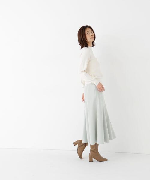 NATURAL BEAUTY BASIC(ナチュラルビューティーベーシック)の「総針ベーシックシリーズ長袖 ハイネックニット(ニット/セーター・レディース・チャコールグレー/ブルー/オフホワイト/バーガンディー・FREE)」の11枚目の写真