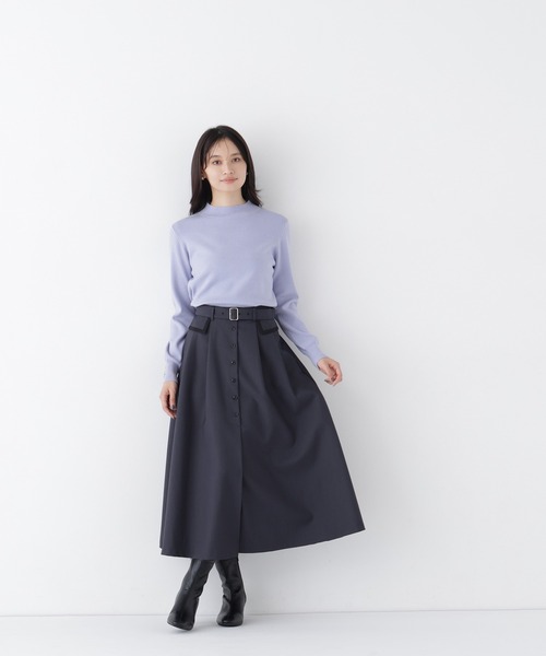 NATURAL BEAUTY BASIC(ナチュラルビューティーベーシック)の「総針ベーシックシリーズ長袖 ハイネックニット(ニット/セーター・レディース・チャコールグレー/ブルー/オフホワイト/バーガンディー・FREE)」の21枚目の写真