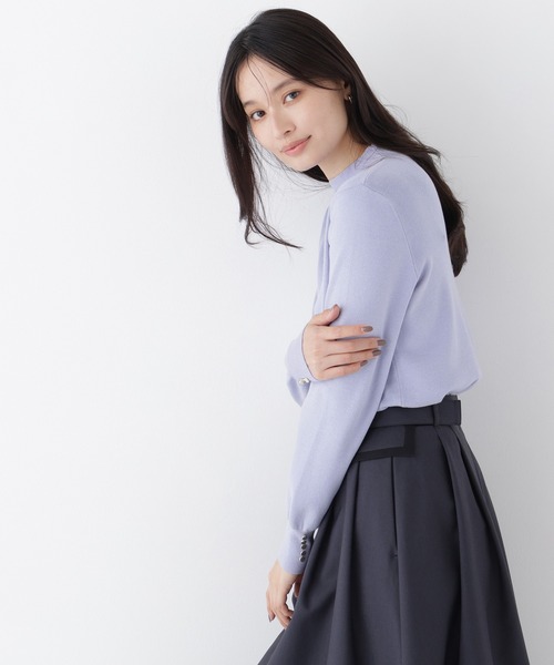 NATURAL BEAUTY BASIC(ナチュラルビューティーベーシック)の「総針ベーシックシリーズ長袖 ハイネックニット(ニット/セーター・レディース・チャコールグレー/ブルー/オフホワイト/バーガンディー・FREE)」の22枚目の写真