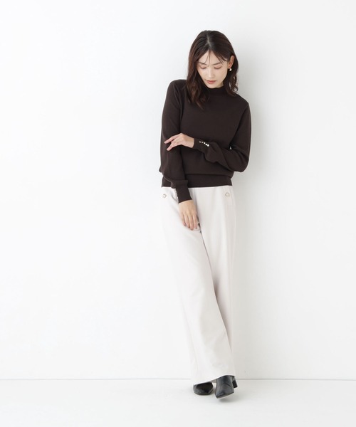 NATURAL BEAUTY BASIC(ナチュラルビューティーベーシック)の「総針ベーシックシリーズ長袖 ハイネックニット(ニット/セーター・レディース・チャコールグレー/ブルー/オフホワイト/バーガンディー・FREE)」の13枚目の写真
