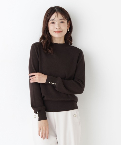 NATURAL BEAUTY BASIC(ナチュラルビューティーベーシック)の「総針ベーシックシリーズ長袖 ハイネックニット(ニット/セーター・レディース・チャコールグレー/ブルー/オフホワイト/バーガンディー・FREE)」の14枚目の写真