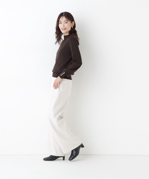 NATURAL BEAUTY BASIC(ナチュラルビューティーベーシック)の「総針ベーシックシリーズ長袖 ハイネックニット(ニット/セーター・レディース・チャコールグレー/ブルー/オフホワイト/バーガンディー・FREE)」の17枚目の写真