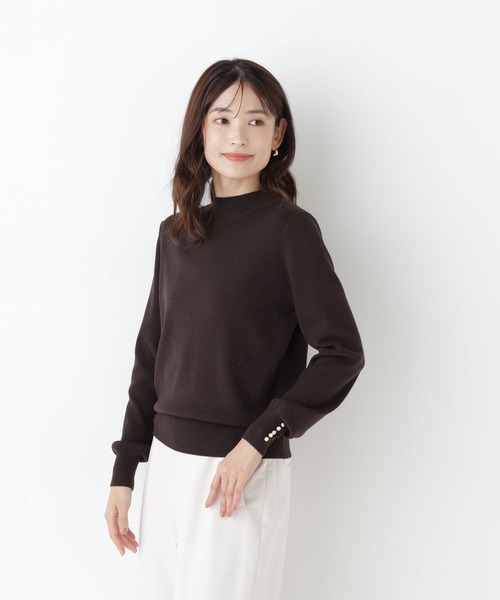 NATURAL BEAUTY BASIC(ナチュラルビューティーベーシック)の「総針ベーシックシリーズ長袖 ハイネックニット(ニット/セーター・レディース・チャコールグレー/ブルー/オフホワイト/バーガンディー・FREE)」の18枚目の写真