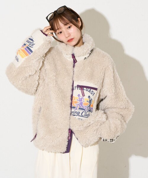 CIAOPANIC TYPY(チャオパニックティピー)の「【etsinta】リメイクボアジップオーバージャケット(ブルゾン・レディース・アイボリー/カーキ・ONE SIZE)」の1枚目の写真