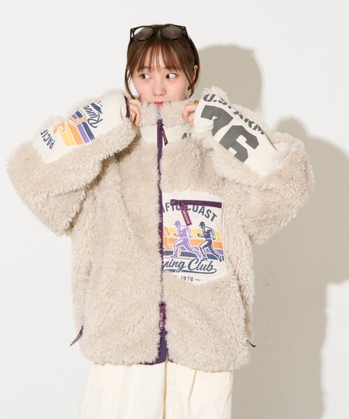 CIAOPANIC TYPY(チャオパニックティピー)の「【etsinta】リメイクボアジップオーバージャケット(ブルゾン・レディース・アイボリー/カーキ・ONE SIZE)」の3枚目の写真