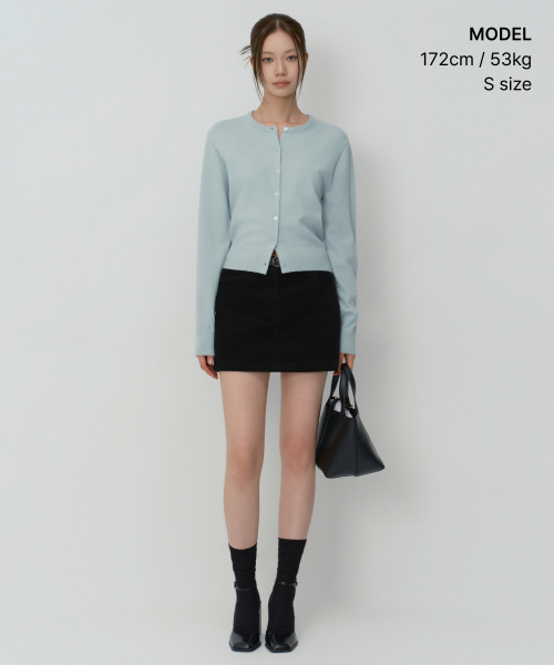 MUSINSA STANDARD WOMAN（ムシンサスタンダードウーマン）の「ウィメンズエッセンシャルラウンドネックカーディガン[ミントグレー]（カーディガン/ボレロ・レディース・その他・MEDIUM/LARGE/SMALL/X-SMALL）」の2枚目の写真