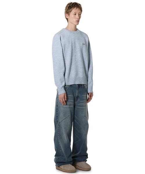 Openyard(オープンヤード)の「『Openyard/オープンヤード』MELLOW KNIT/メローニット(ニット/セーター・メンズ・ライトブルー/ブラック/グレー・M/L)」の21枚目の写真